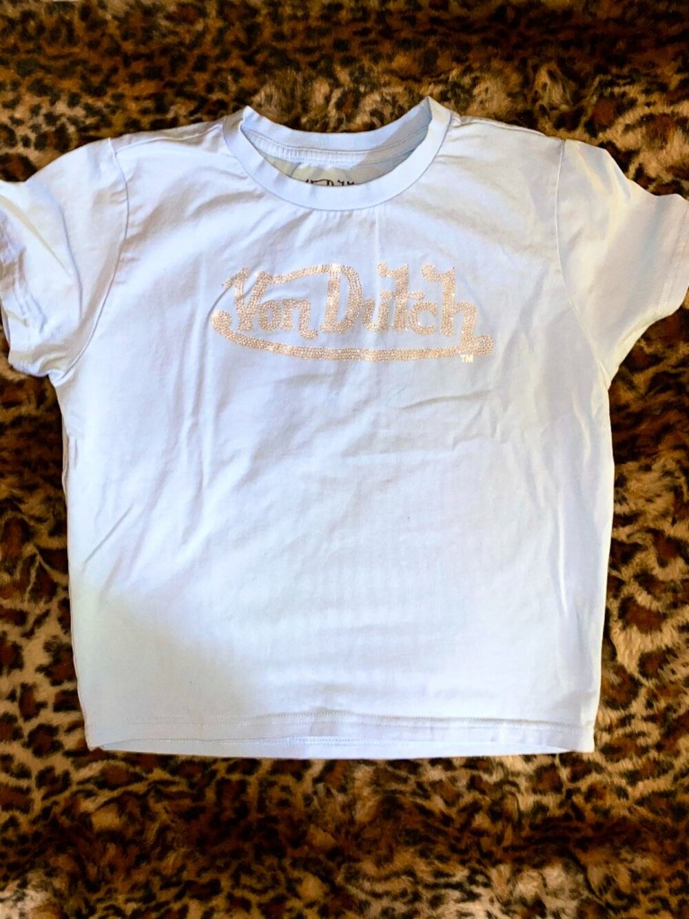 💙 Von Dutch Blue Logo Tee Y2K McBling Graphic T-Shirt